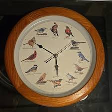 Vintage 1997 MFA Quartz 14” Singing Birds Wall Clock Wood ...