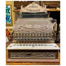 NCR National Cash Register Company Model No. 8 in Brass/Bronze Finish . For Sale at Ruby Lane