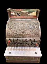 Antique national cashier register with key For Sale at 1stDibs