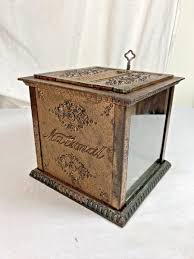 NATIONAL CASH REGISTER Antique Fancy Brass RECIEPT BOX with ...