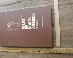 Atlas de tapa dura vintage de América del Norte - Retrato de un continente de la era espacial - National Geographic 1985, Libro de referencia del Atlas grande vintage - Etsy México