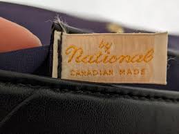 Vintage 1960s Navy Leather Clutch: Canadian Made Bow Handbag ...