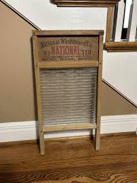 Antique National Washboard Company Wood and Glass Washboard ...