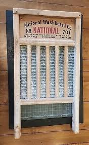 National Wooden Washboard w/ Ribbed Solid Zinc Scrub ...