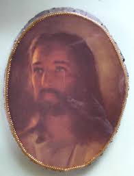 RELIGIOUS WOOD SLICE SLAB PICTURE PLAQUE SOUVENIR - CHRIST FACE - SHINY MED | eBay