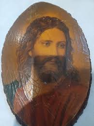 Jesus Christ Log Art Folk Art Souvenir Wall Hanging Wood Slab 16" 1942 God JC | eBay