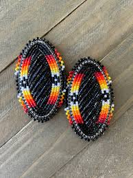 Beaded Fire Color Earrings - Etsy Israel