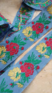 1" Vintage French Jacquard Ribbon Trim Woven With ...