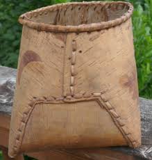 Antique Native Birch Bark Basket - Oakleaf & Star Design | eBay