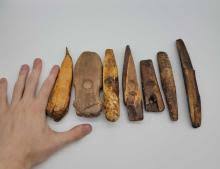 Sold at Auction: 7x Eskimo Artifacts: Hide Tools, Adz Heads, Firestarter, etc.