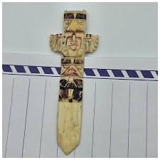 Scrimshaw Totem Pole Bookmark. For Sale at Ruby Lane