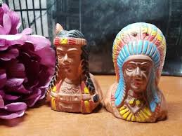 Indian Chief and Squaw Salt and Pepper Shakers Headband ...