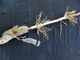 NATIVE AMERICAN MEDICINE STAFF, SOUTH DAKOTA, CEREMONIAL ...