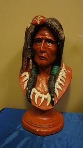 19" TALL INDIAN HEAD FIGURE POTTERY | eBay