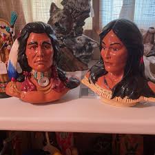 Other | Handmade And Hand Painted Ceramic Indian Heads ...