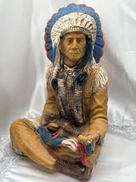 12" Decorative Native American Male Statue, American Indian Sculpture, Gift Home Decor, Desk Decor Aesthetic, Indio, Sitting Indian - Etsy
