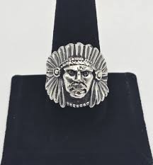 VTG Sterling Silver Native American Indian Chief Headdress ...