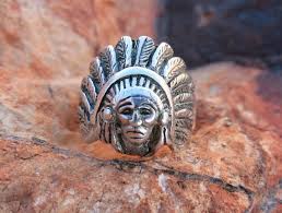 Rare OLD CHIEF RING, Vintage, Navajo, Sz 10, Sterling Silver ...