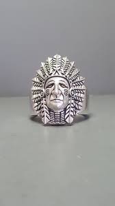 Sterling Silver Indian Chief Ring - Etsy