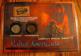 Valuable NATIVE AMERICAN Vintage US Coins and Stamp - Buff ...
