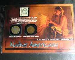 Valuable NATIVE AMERICAN Vintage US Coins and Stamp - Buff ...