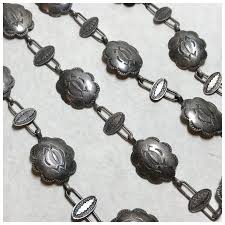 Native American Concho Necklace Sterling Silver 31-1/2 ...