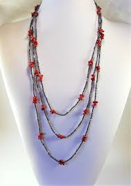 Red Coral Necklace Long Mediterranean Italian Jewelry Multistrands Not Dyed (NO-BAMBOO) Certificate