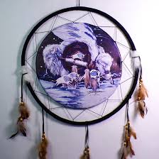 24" Dreamcatcher with White Buffaloes by J. Bergsma | eBay