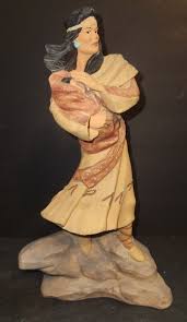 Ceramic Bisque Native American Indian Woman With Baby 11 ...