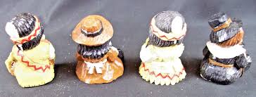 Resin Pilgrim/Indian Figurines Set of Four 3x2" | eBay