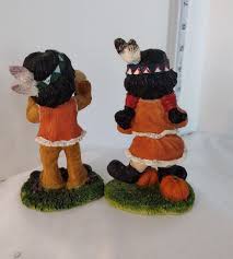 Vintage Autumn Harvest American Native Decor, Set of Two, 4.5" | eBay