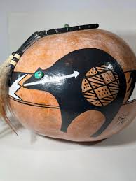 Vintage Authentic Native American Gourd With Authentic ...