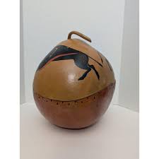 Very Large Native American Hand Painted Gourd Feathers And ...