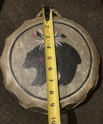 Taos Drum Company 10” Ceremonial Black Bear Drum Hand Made Native American | eBay