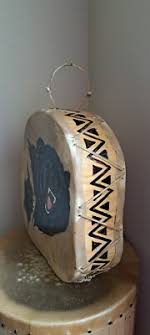 Native American hand drum, Ojibwe/Anishinaabe deer skin, bear design 12.5" | eBay