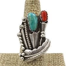 Native American Sterling Silver Navajo Turqioise Fluted Stem ...