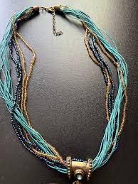 Turquoise Multi Strand Necklace, Multi Beaded Necklace - Etsy