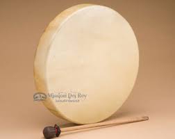 Native American Deer Hide Hoop Drum 12" -Cherokee (cd188 ...