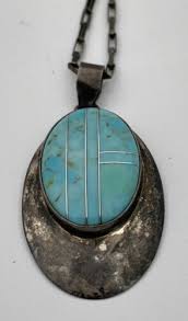 Turquoise Native American RWG Sterling Silver Pendant - The ...