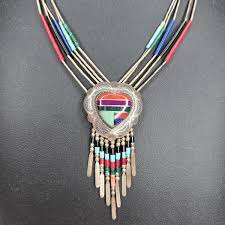 Southwest QT Sterling Liquid Silver 5 Strand Turquoise Heart ...