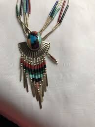 5 STRAND STERLING LIQUID SILVER MULTI STONE NECKLACE ...