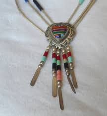 Vintage 3 Liquid Silver Strand Beaded Necklace With Heart ...