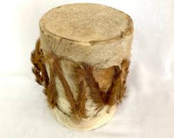 Vintage African Drum Wood Cow Leather, Percussion Musical ...