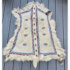 Vtg Native American Deer Hide Robe Painting Painted Bad ...