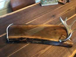Walnut and Deer antler Charcuterie board — Sunset Gems Sawmill