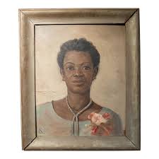 Mid-Century American Gouache Portrait of a Latina African ...