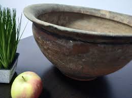 Vintage Clay Bowl 15" Large Ceramic Bowl Antique Bowl Rustic Home Decor Primitive Antiques Farmhouse Cottage Сountry Kitchen Decor - Etsy