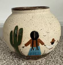 VINTAGE MEXICO FOLK Art Pottery Vase Ceramic Hand Painted Marked Floral 4"T 2.5" $31.94 - PicClick AU