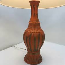 Vintage Mid Century Modern Retro Brutalist Orange Textured Lamp Raymor 1960s | eBay