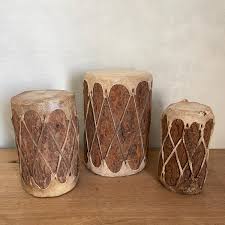 Set to 3 Native American Drums, Small Drums, Bookshelf Decor ...